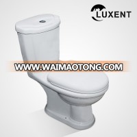 High Quality Porcelain Sanitary White Color Gravity Flushing Two Piece Toilet