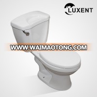 Factory Wholesale Side Handle Elongated Siphonic Flushing Two Piece Toilet